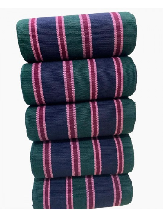 New Stripped Aso Oke Bundle Fabric | Green | Blue | Wine